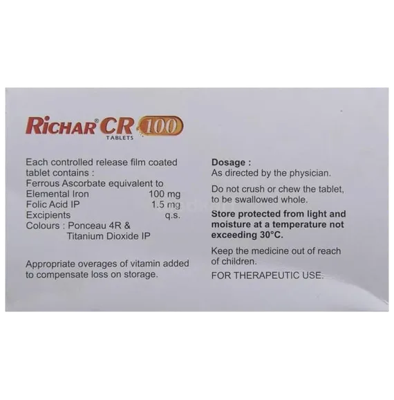 richar cr 100 tablet 10's